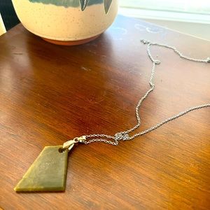 Green Real Stone Necklace (from New Zealand!)